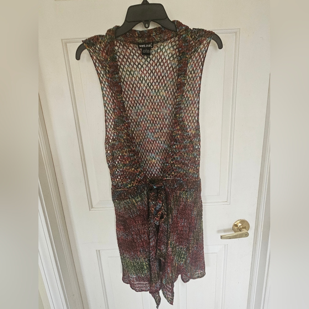Wet Seal Colorful Knit Tie-Waist Vest